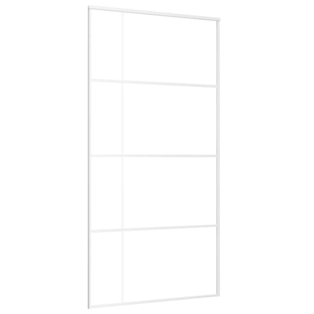 Schiebetür ESG Glas und Aluminium mattiert 102,5x205 cm Weiß