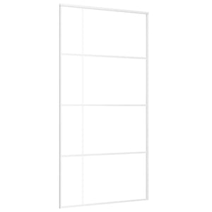Schiebetür ESG Glas und Aluminium mattiert 102,5x205 cm Weiß