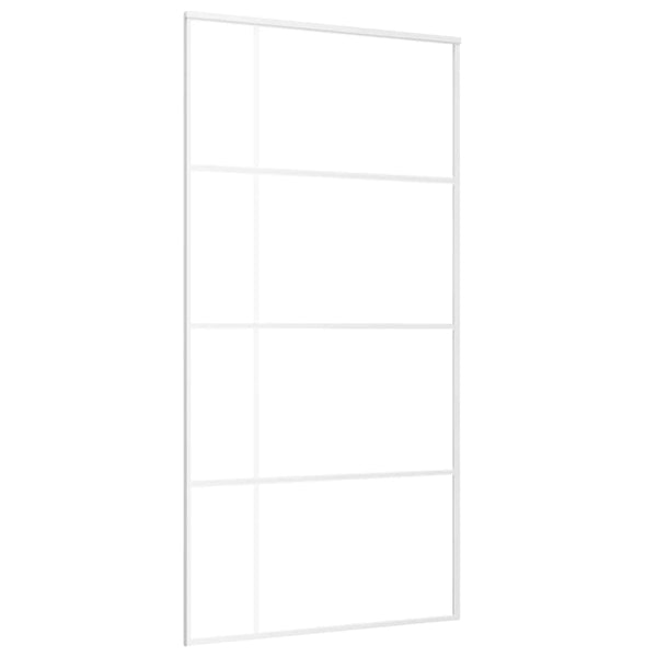 Schiebetür ESG Glas und Aluminium mattiert 102,5x205 cm Weiß