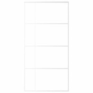 Schiebetür ESG Glas und Aluminium mattiert 102,5x205 cm Weiß