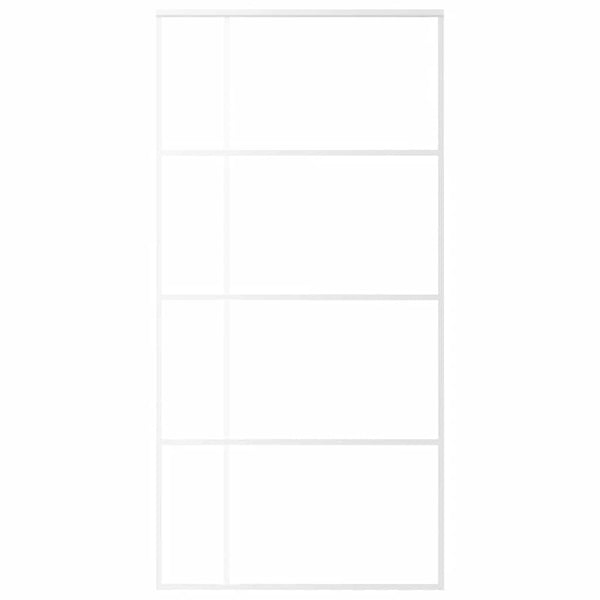 Schiebetür ESG Glas und Aluminium mattiert 102,5x205 cm Weiß