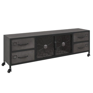 Silberner TV-Schrank 110 cm aus Eisen