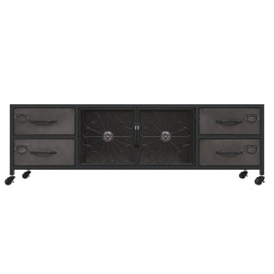 Silberner TV-Schrank 110 cm aus Eisen