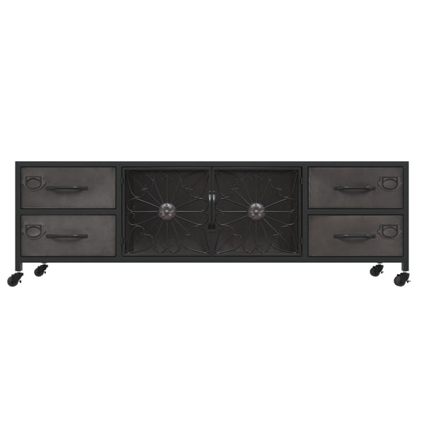 Silberner TV-Schrank 110 cm aus Eisen