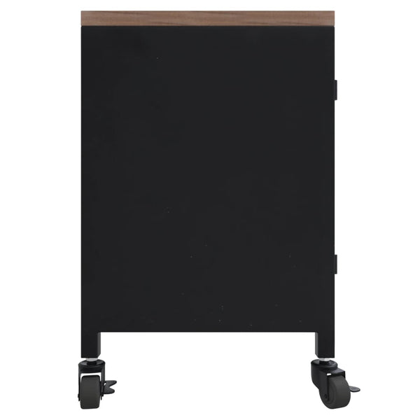TV-Schrank Schwarz 110 cm Massivholz