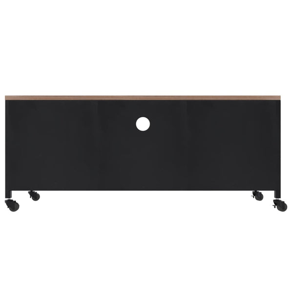 TV-Schrank Schwarz 110 cm Massivholz