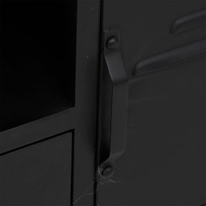 TV-Schrank Schwarz 110 cm Massivholz
