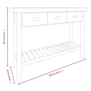 Massivholz Konsolentisch, 110cm