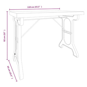 Esstisch Massivholz Tanne Eisen 110 cm