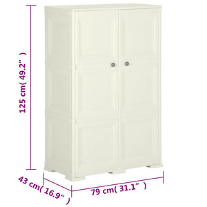 Kunststoffschrank Holzdesign Vanilleeis 125cm