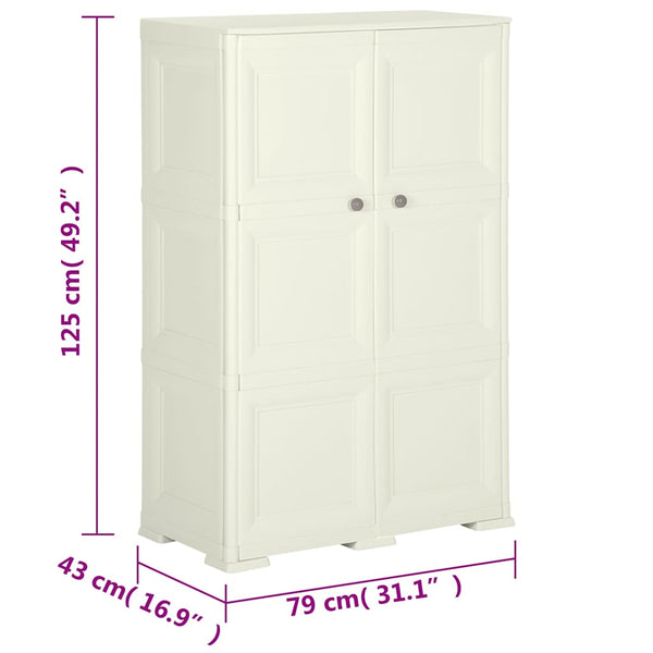 Kunststoffschrank Holzdesign Vanilleeis 125cm