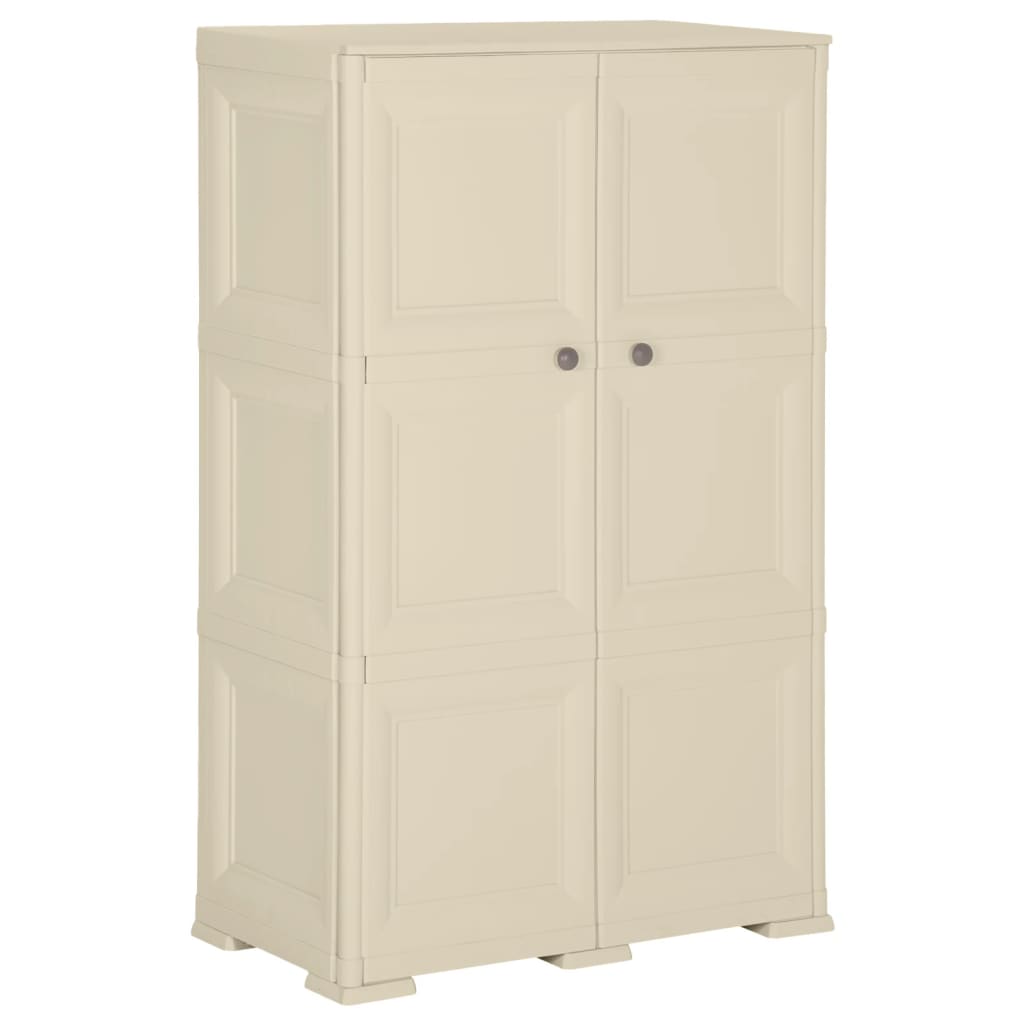 Kunststoffschrank Holzdesign Angora-Weiß 79x43x125cm