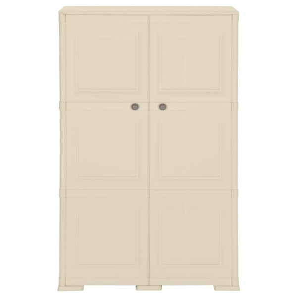 Kunststoffschrank Holzdesign Angora-Weiß 79x43x125cm