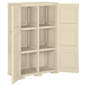 Kunststoffschrank Holzdesign Angora-Weiß 79x43x125cm