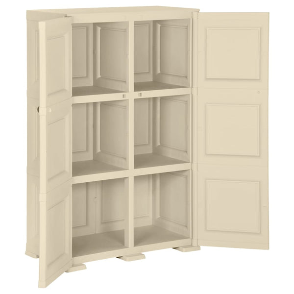 Kunststoffschrank Holzdesign Angora-Weiß 79x43x125cm