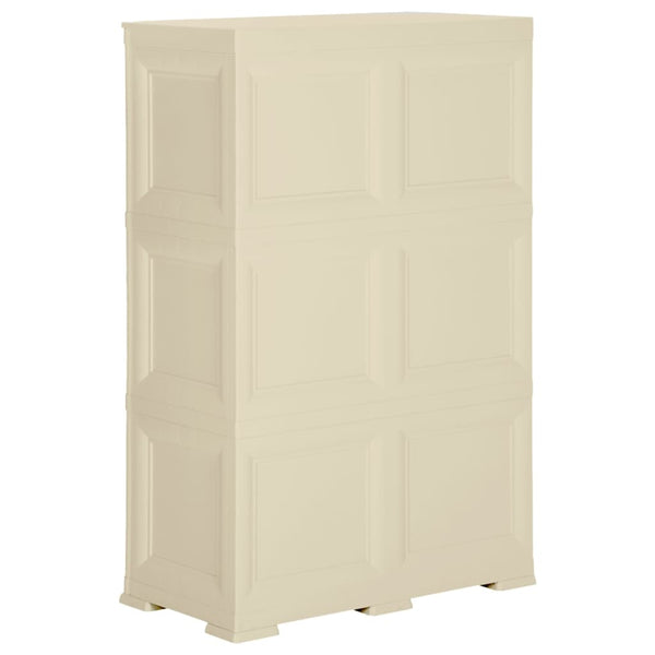 Kunststoffschrank Holzdesign Angora-Weiß 79x43x125cm