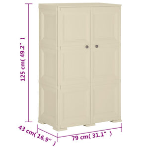 Kunststoffschrank Holzdesign Angora-Weiß 79x43x125cm
