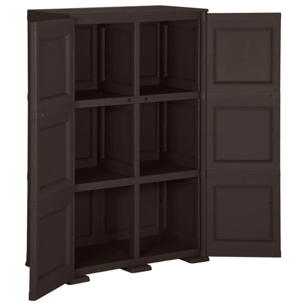 Kunststoffschrank Braun 79x43x125 cm Holzdesign