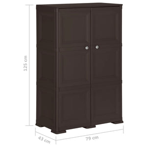Kunststoffschrank Braun 79x43x125 cm Holzdesign