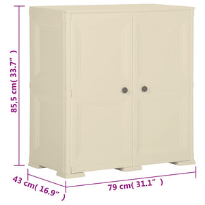 Kunststoffschrank Holzdesign Angora-Weiß 79 cm