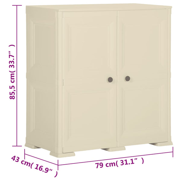 Kunststoffschrank Holzdesign Angora-Weiß 79 cm