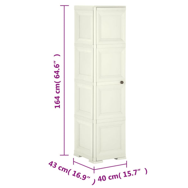 Kunststoffschrank Holzdesign Vanilleeis 164 cm