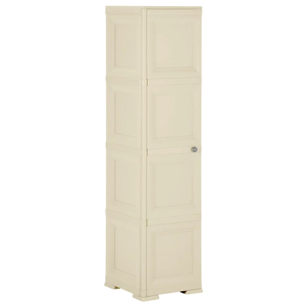 Kunststoffschrank Holzdesign Angora-Weiß 164cm