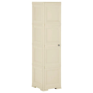 Kunststoffschrank Holzdesign Angora-Weiß 164cm