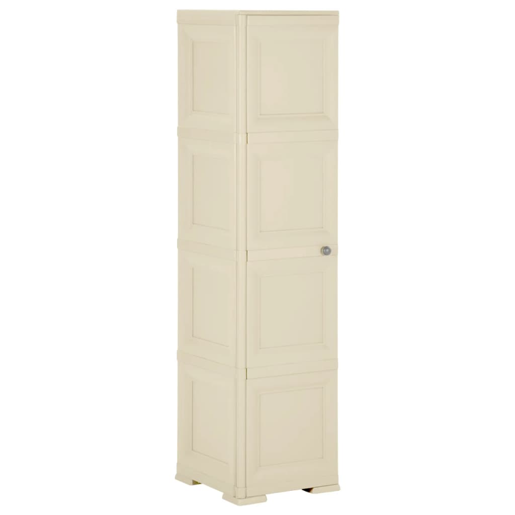 Kunststoffschrank Holzdesign Angora-Weiß 164cm