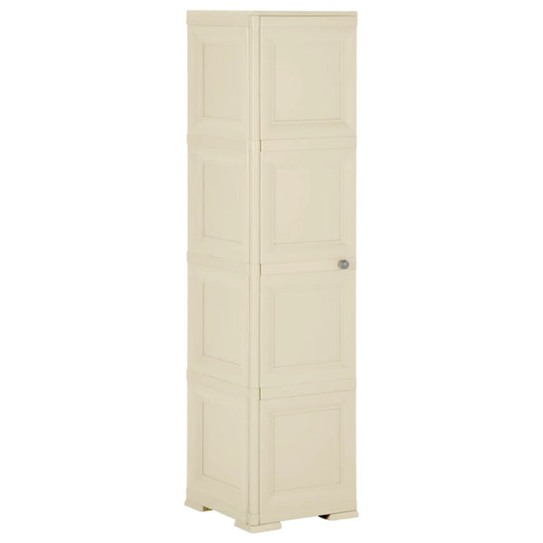 Kunststoffschrank Holzdesign Angora-Weiß 164cm