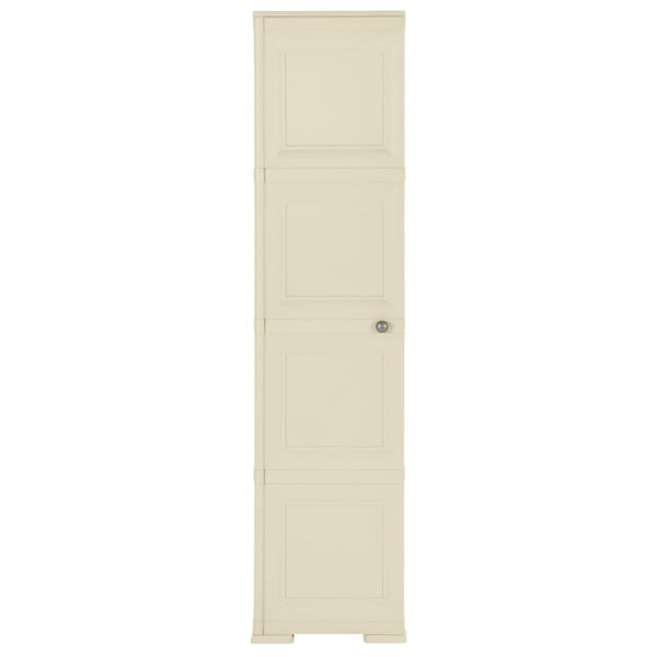 Kunststoffschrank Holzdesign Angora-Weiß 164cm