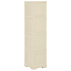 Kunststoffschrank Holzdesign Angora-Weiß 164cm