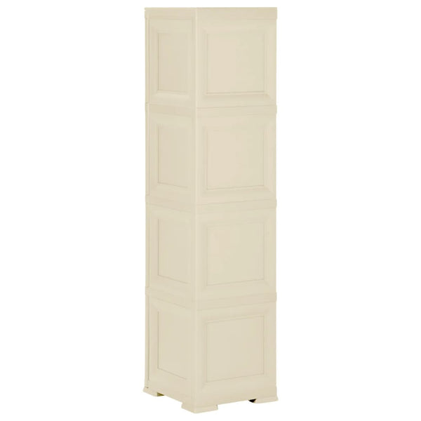 Kunststoffschrank Holzdesign Angora-Weiß 164cm