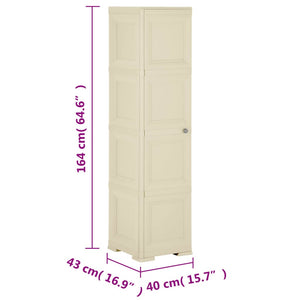 Kunststoffschrank Holzdesign Angora-Weiß 164cm