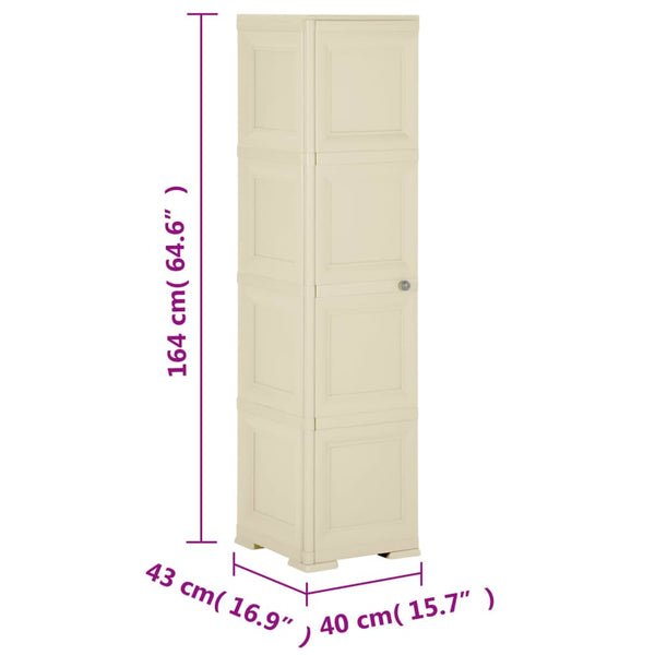 Kunststoffschrank Holzdesign Angora-Weiß 164cm