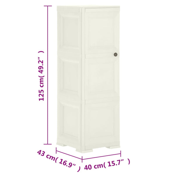 Kunststoffschrank Holzdesign Vanilleeis 40x43x125 cm