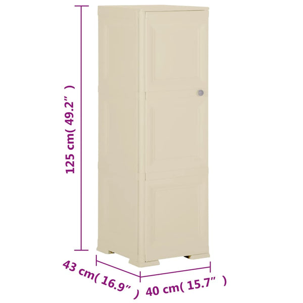 Kunststoffschrank Holzdesign Angora-Weiß 40x43x125cm