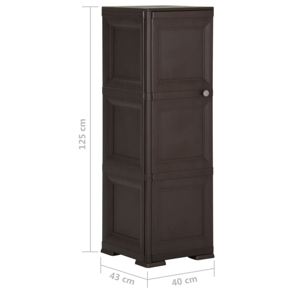 Kunststoffschrank Holzdesign Braun 40x43x125 cm