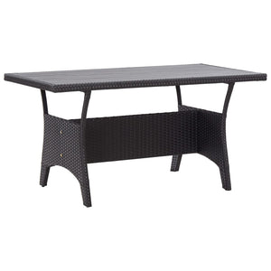 3-tlg. Garten-Essgruppe mit Kissen Poly Rattan
