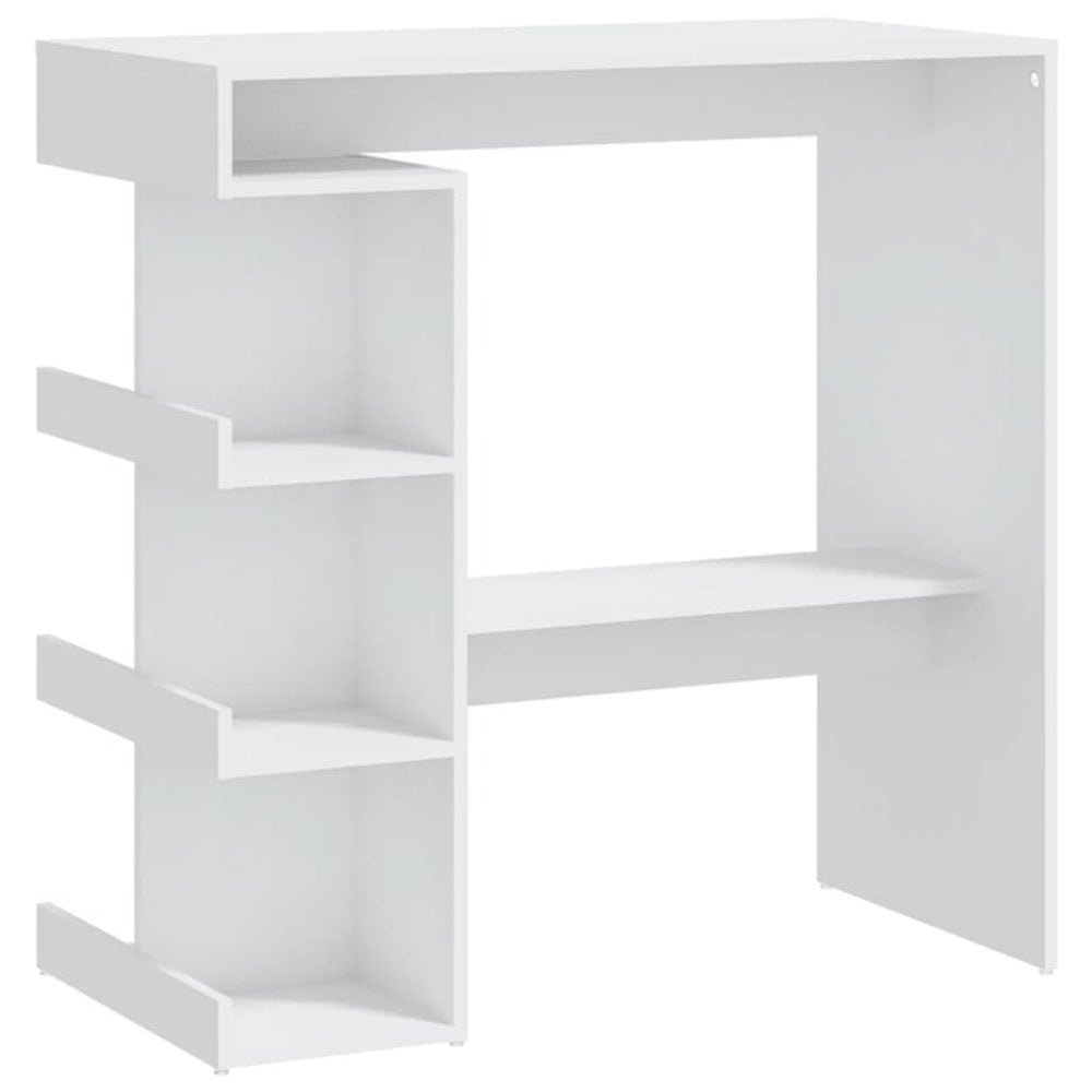 Bartisch Weiß mit Regal 100x50 cm