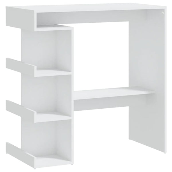 Bartisch Weiß mit Regal 100x50 cm