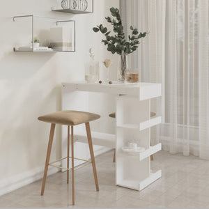 Bartisch Weiß mit Regal 100x50 cm