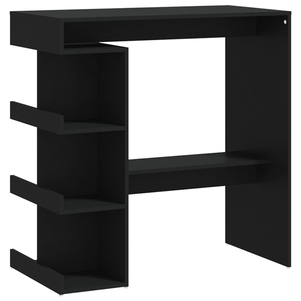 Schwarzer Bartisch mit Regal, 100 cm