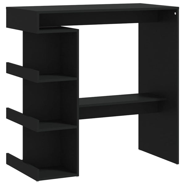 Schwarzer Bartisch mit Regal, 100 cm