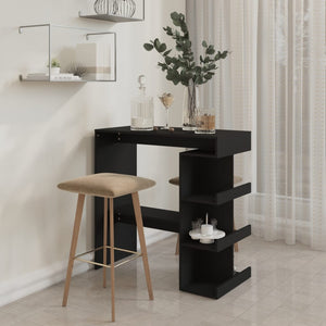 Schwarzer Bartisch mit Regal, 100 cm