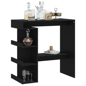 Schwarzer Bartisch mit Regal, 100 cm