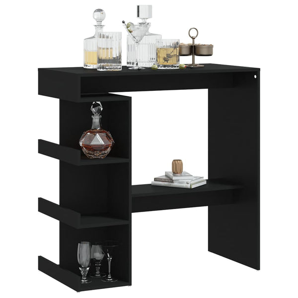 Schwarzer Bartisch mit Regal, 100 cm