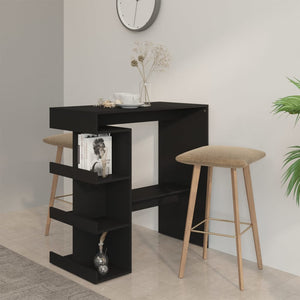 Schwarzer Bartisch mit Regal, 100 cm