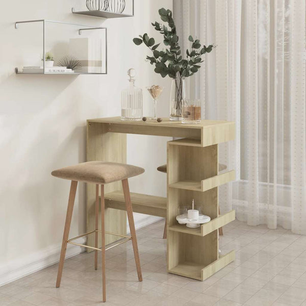 Bartisch Sonoma Eiche mit Regal, 100cm