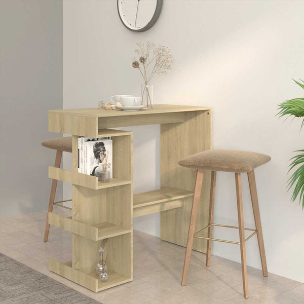 Bartisch Sonoma Eiche mit Regal, 100cm